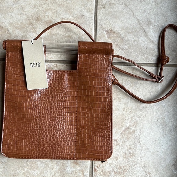 BNWT BEIS Crossbody in cognac croc - Picture 4 of 8
